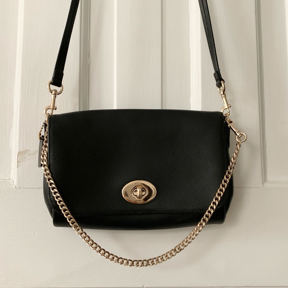 Black Coach purse w/ gold hardware